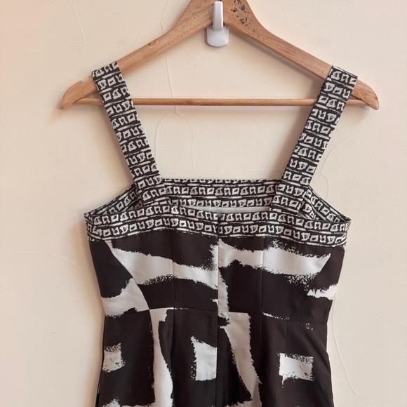 Banana Republic Brown Printed Square Neck Sleeveless Silk Sheath Womens Size 4 - Picture 6 of 16